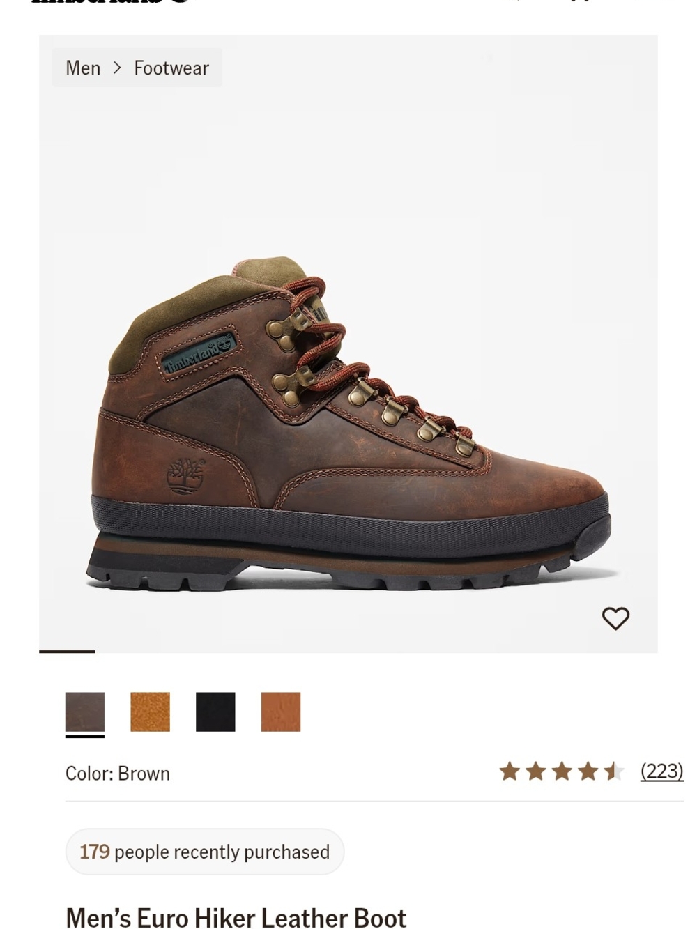 Timberland Brown Leather Men's Hiker Boot